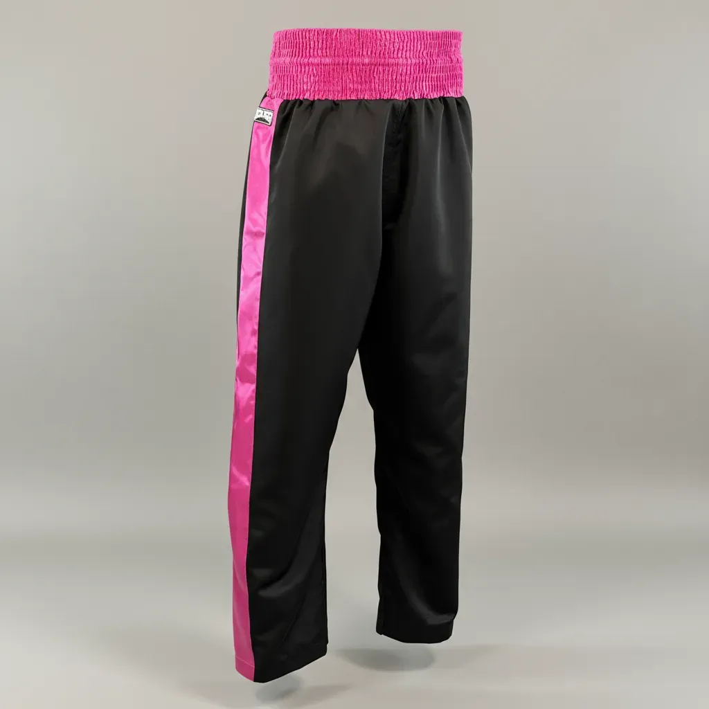 Side Stripe KBX 182888 Black & Pink Maja Kickboxing Trousers