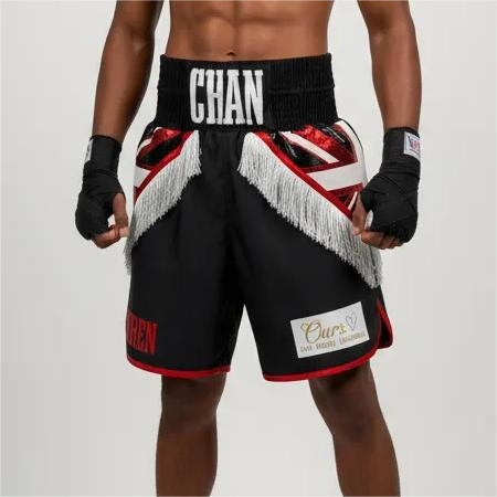 Brit BX 193995 Black&Red Steven Custom Boxing Shorts & Trunks