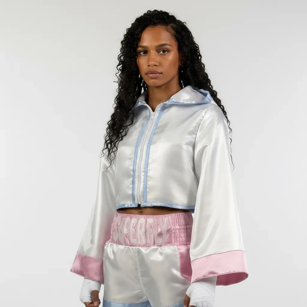 Classic Crop Top Jkt New 194328 White-Pink-Blue Jackets