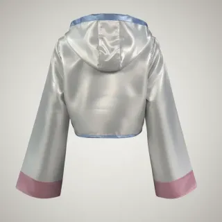 Classic Women's Crop JKT White & Pink Nyousha N Jackets