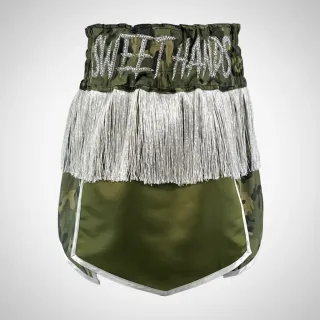 David GLA 194392 Army Green & White Gladiator Shorts