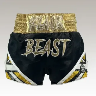 BRIT MTS 194502 Black-Gold-White Muay Thai Shorts