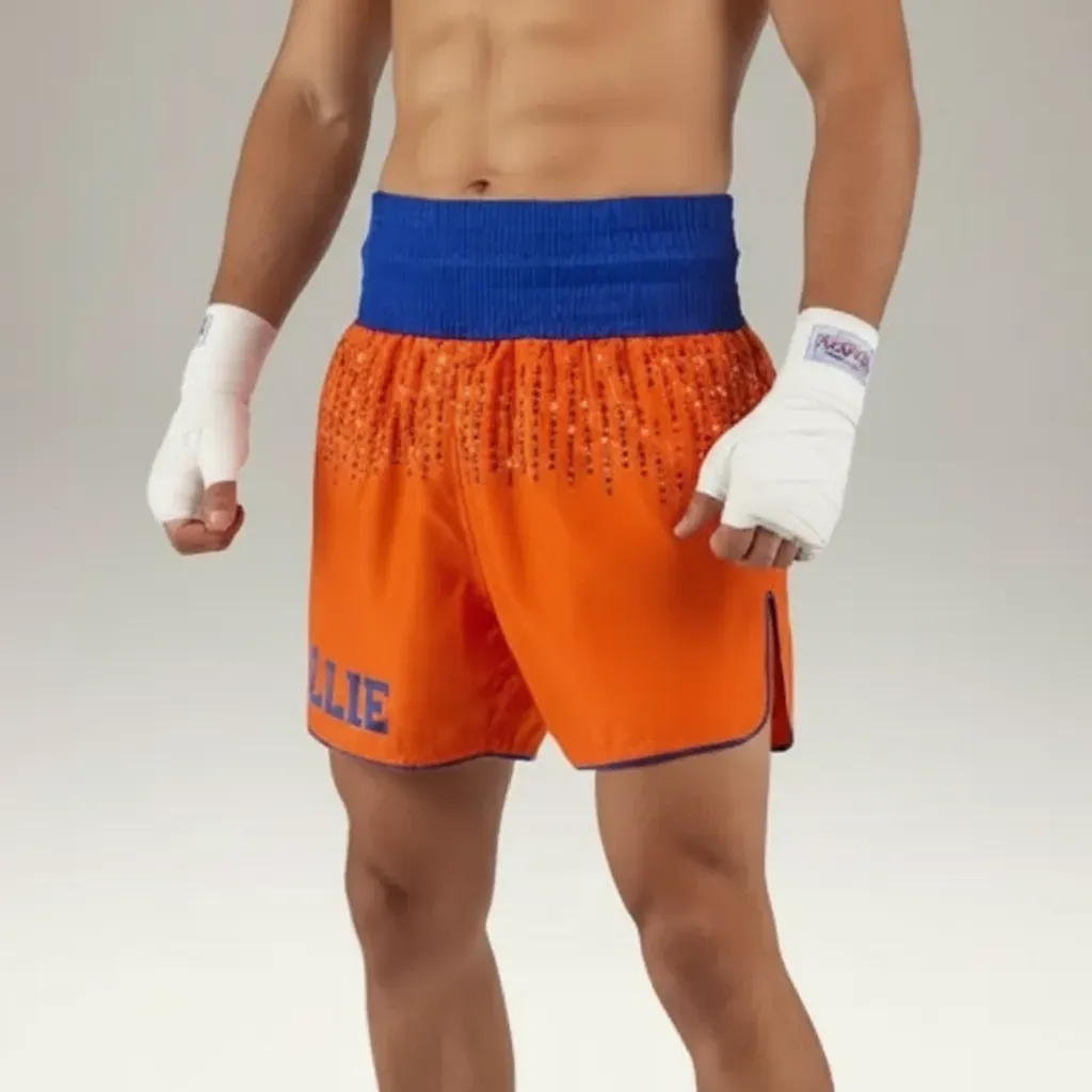 Classic MTS 194733 Orange & Blue Muay Thai Shorts