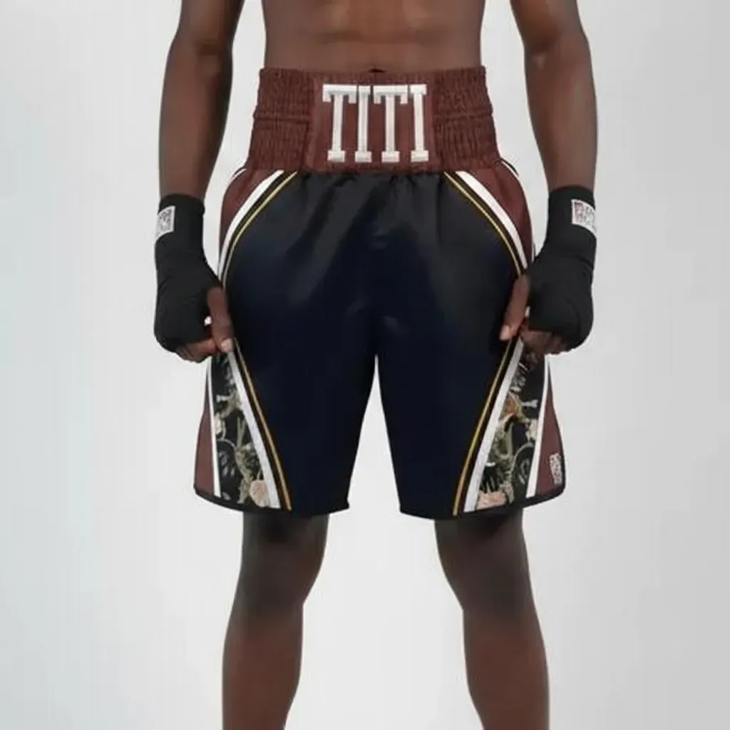King Cobra BX 194740 Black & Brown Custom Boxing Shorts & Trunks
