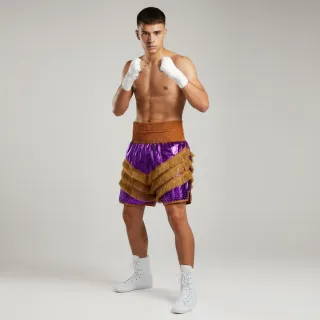 Rebel BX old Purple & Dark Gold Aaron M Custom Boxing Shorts & Trunks