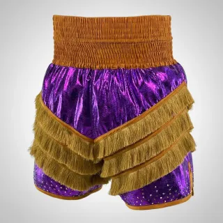 Rebel BX old Purple & Dark Gold Aaron M Custom Boxing Shorts & Trunks