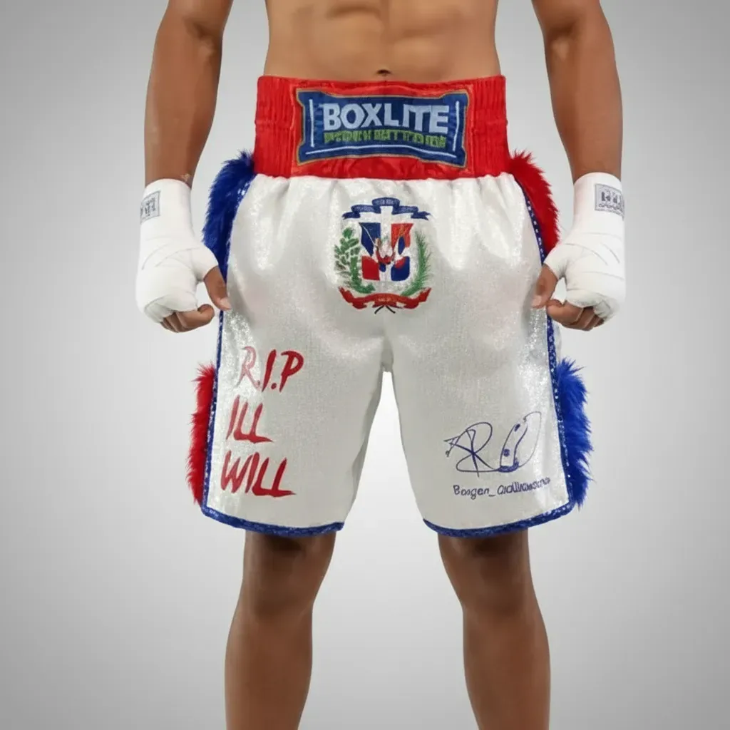Venom BX 195617 White-Red-Blue Custom Boxing Shorts & Trunks