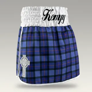 Classic Gla 194984 Blue Tartan & White Gladiator Shorts