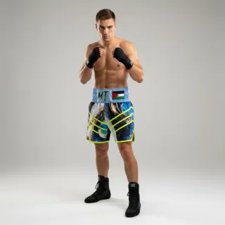 Rebel BX Blue Marble Mohamad J Custom Boxing Shorts & Trunks