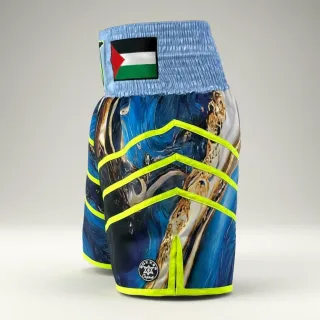 Rebel BX Blue Marble Mohamad J Custom Boxing Shorts & Trunks