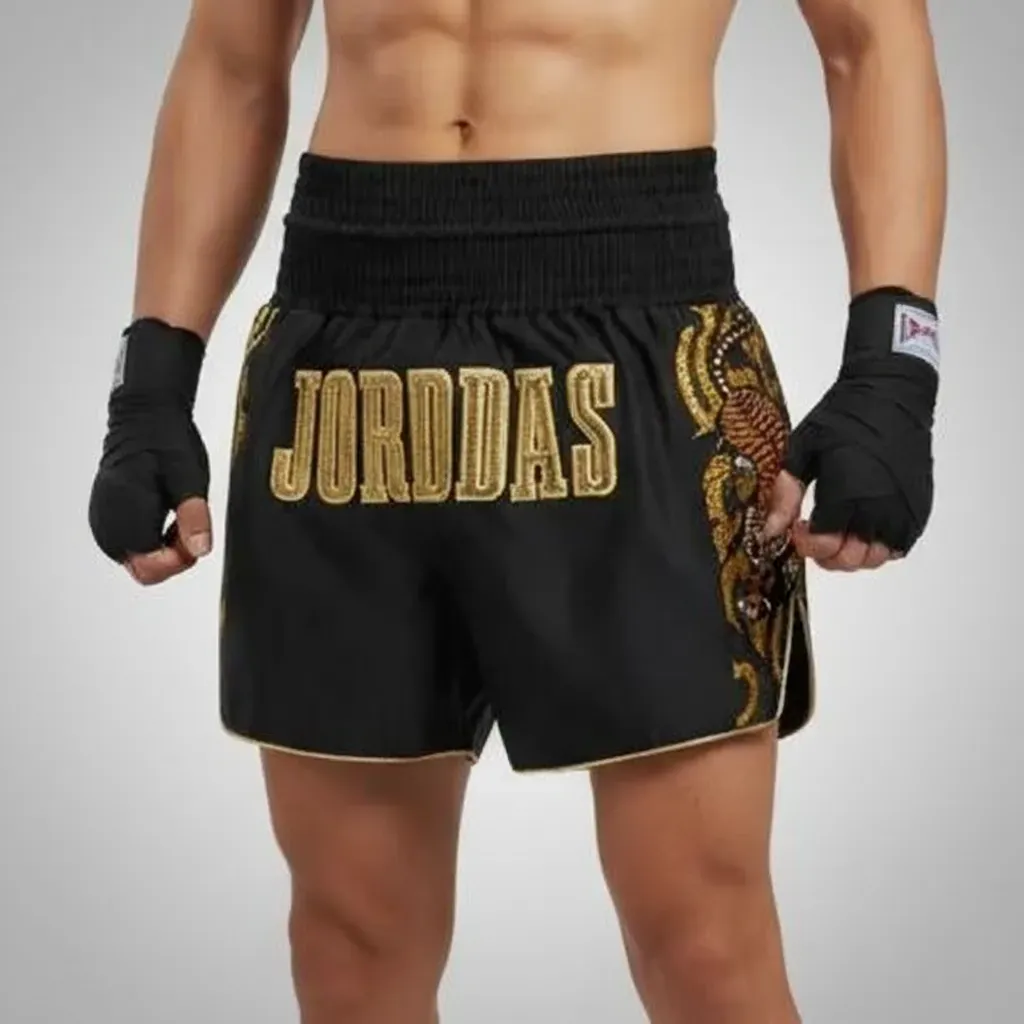 Royal Tiger MTS 195474 Black & Gold Muay Thai Shorts