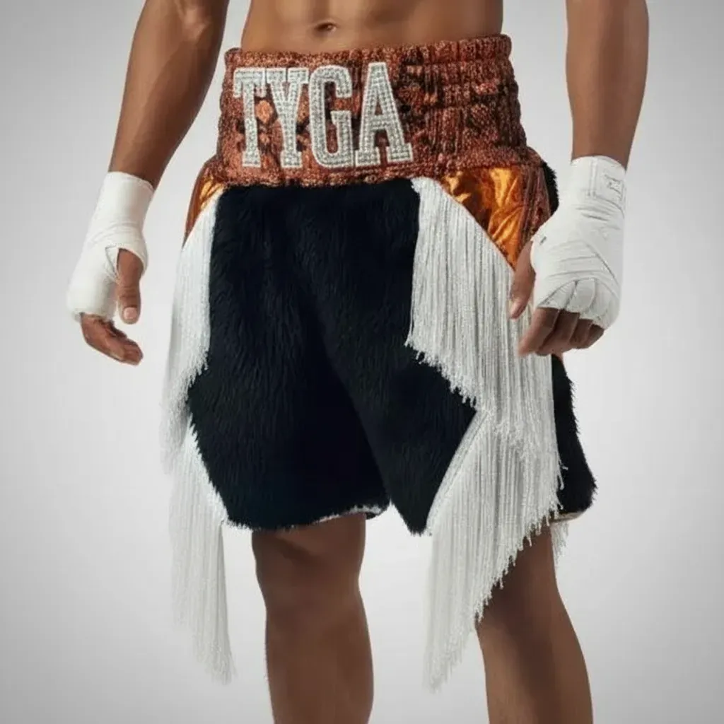 Haymaker BX Black & Orange Ali R Custom Boxing Shorts & Trunks