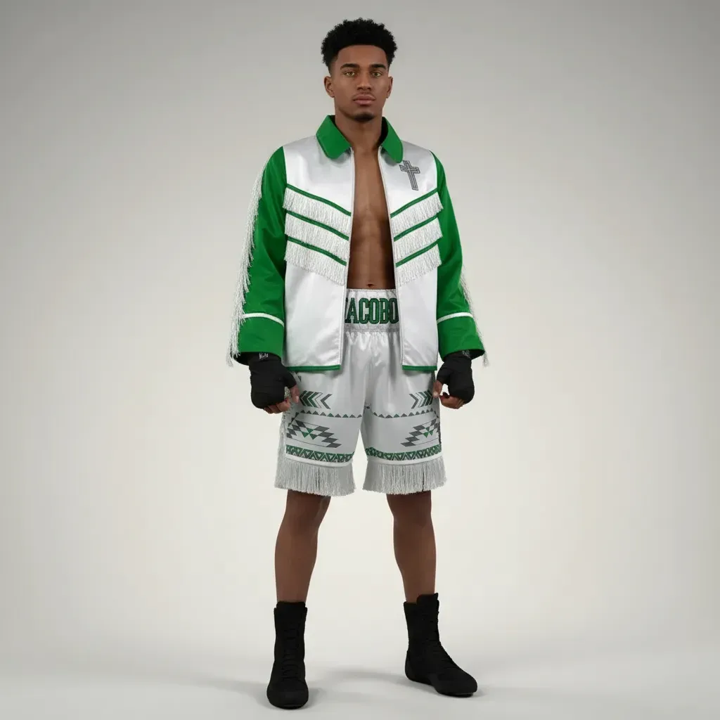  192740 Green & White Boxing Full Kits Full Kits