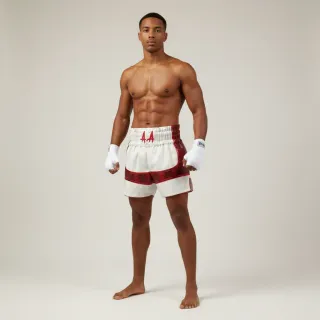ENFORCER MTS 195384 White & Red Muay Thai Shorts