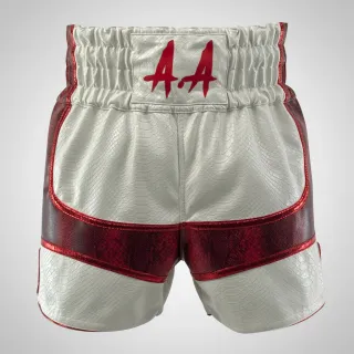 ENFORCER MTS 195384 White & Red Muay Thai Shorts