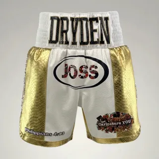 All Mayweather BX White & Gold Kyron D Custom Boxing Shorts & Trunks