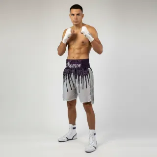 Cascade BX Silver & Aubergine Matthew M Custom Boxing Shorts & Trunks