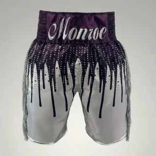 Cascade BX Silver & Aubergine Matthew M Custom Boxing Shorts & Trunks