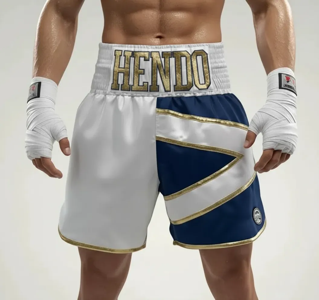 Scotland BX White & Blue Kyle H Custom Boxing Shorts & Trunks