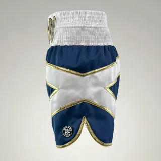 Scotland BX White & Blue Kyle H Custom Boxing Shorts & Trunks