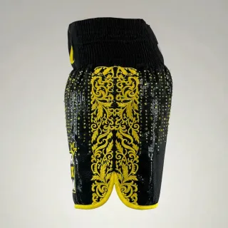 Royal BX Black & Gold Christiane M Custom Boxing Shorts & Trunks