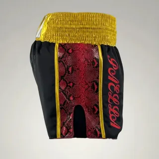 Side Stripe MTS Black-Gold-Red 195478 Muay Thai Shorts