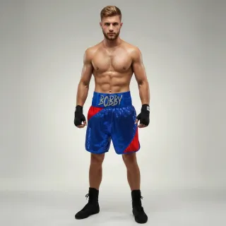 ZX BX Blue & Red Ben O Custom Boxing Shorts & Trunks