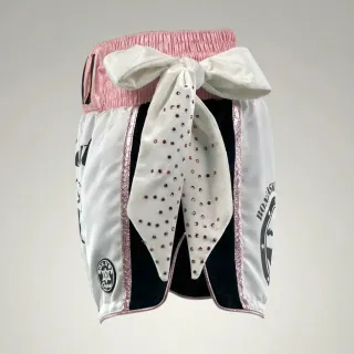 Side Stripe MTS White-Pink-Black 195567 Muay Thai Shorts