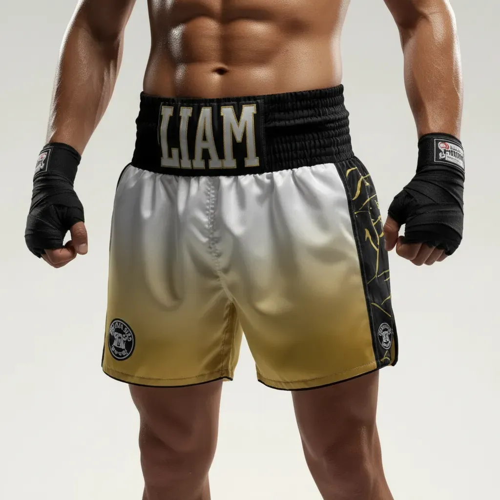 Thor MTS White-Gold-Black 195941 Muay Thai Shorts