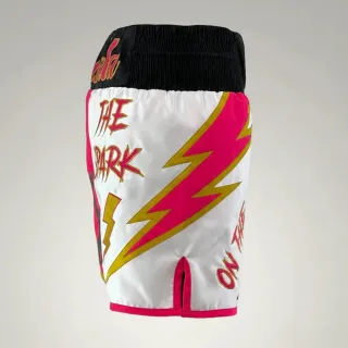 Lightning BX Pink & White Chris L Custom Boxing Shorts & Trunks