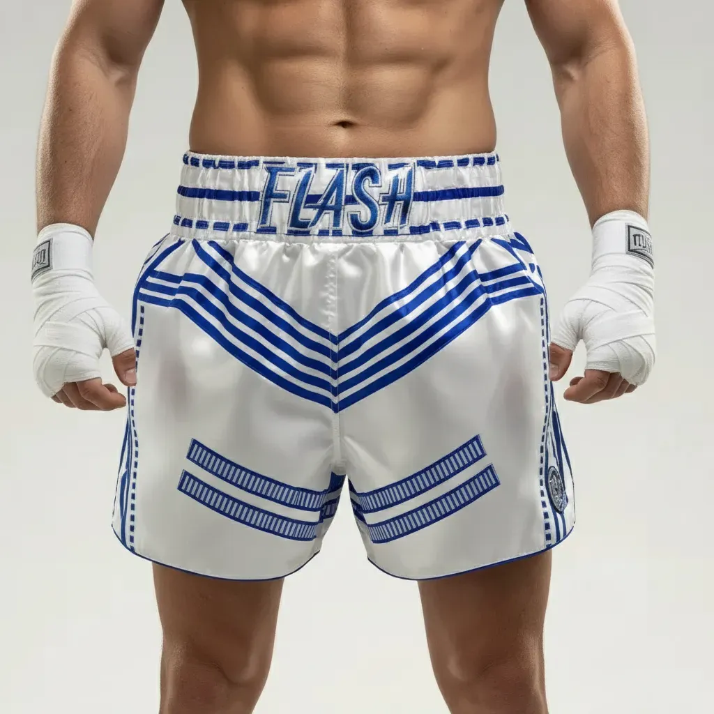ROBOT MTS White & Carl Z Muay Thai Shorts