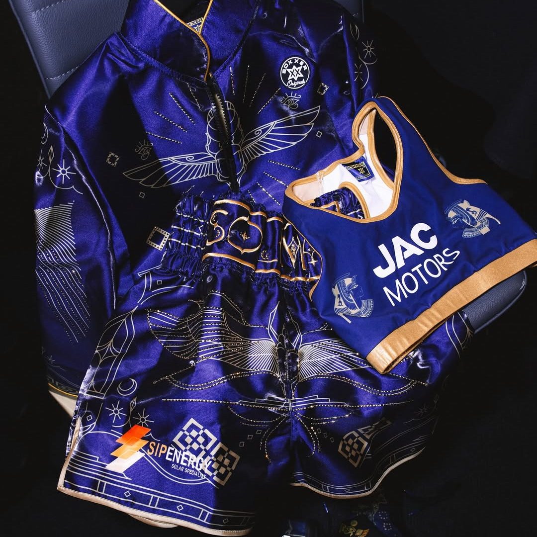 null NavyBlue & Gold Mai S Custom Boxing Shorts & Trunks
