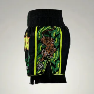 Black Zayn B Muay Thai Shorts with thick waistband
