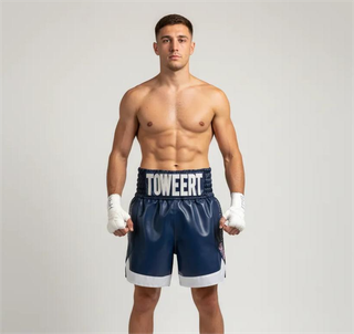 COTTO BX NavyBlue Matty T Custom Boxing Shorts & Trunks