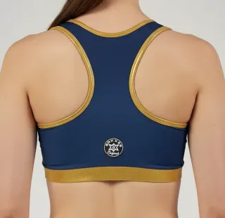 Navy blue & Gold Mai S Sports Bra