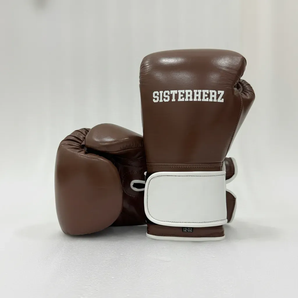 GLOVES EASY (2 colour) Brown & White Maria D Boxing Gloves