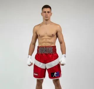 Jazzy BX Red Rodrigo K Custom Boxing Shorts & Trunks