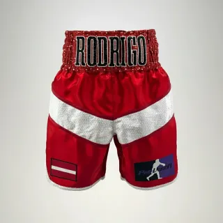 Jazzy BX Red Rodrigo K Custom Boxing Shorts & Trunks