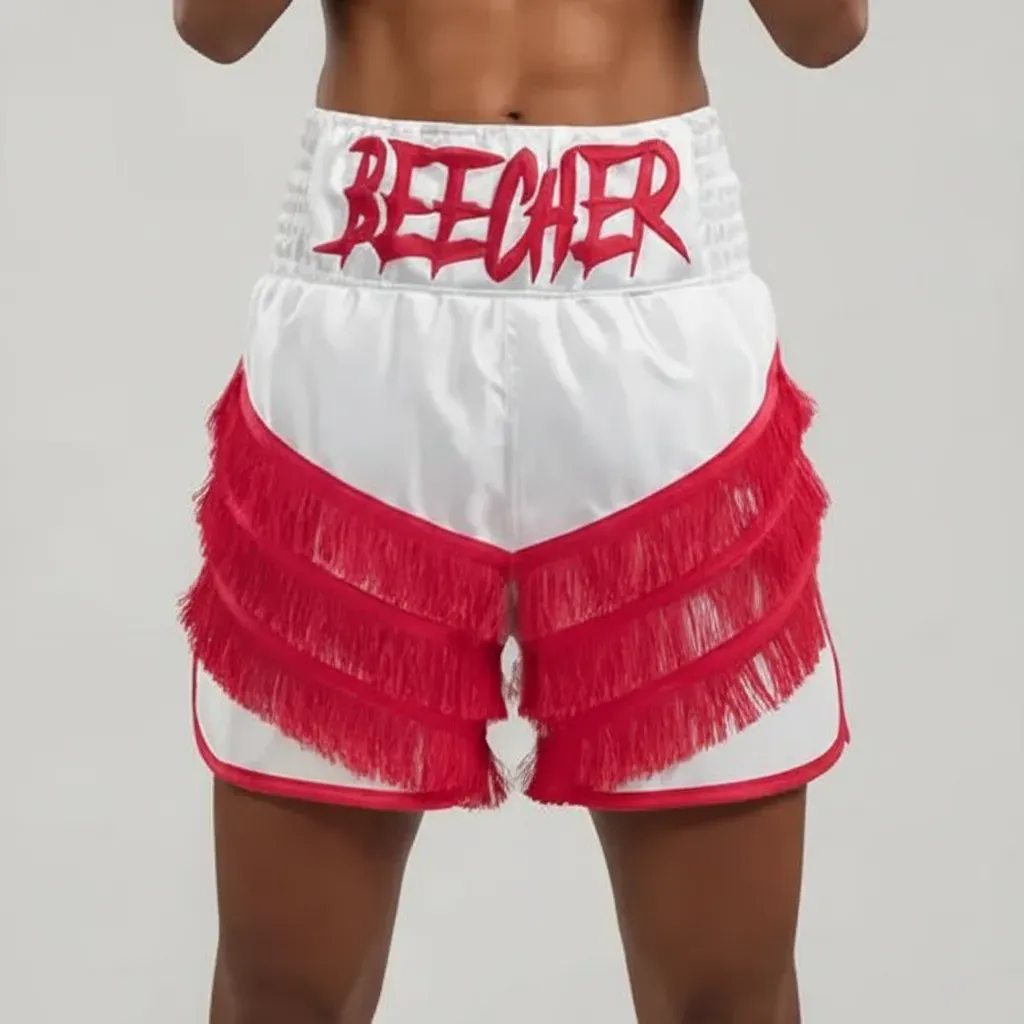 Rebel BX White & Pink Laylah B Custom Boxing Shorts & Trunks
