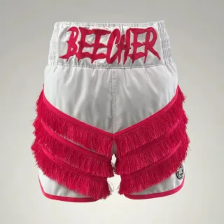 Rebel BX White & Pink Laylah B Custom Boxing Shorts & Trunks