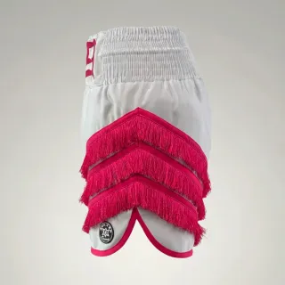Rebel BX White & Pink Laylah B Custom Boxing Shorts & Trunks