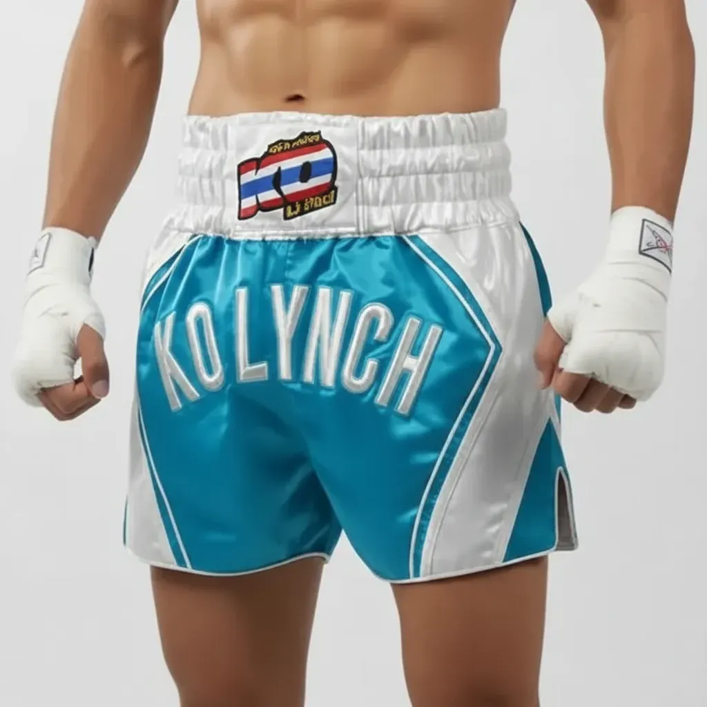 null Blue Barsoum B Muay Thai Shorts