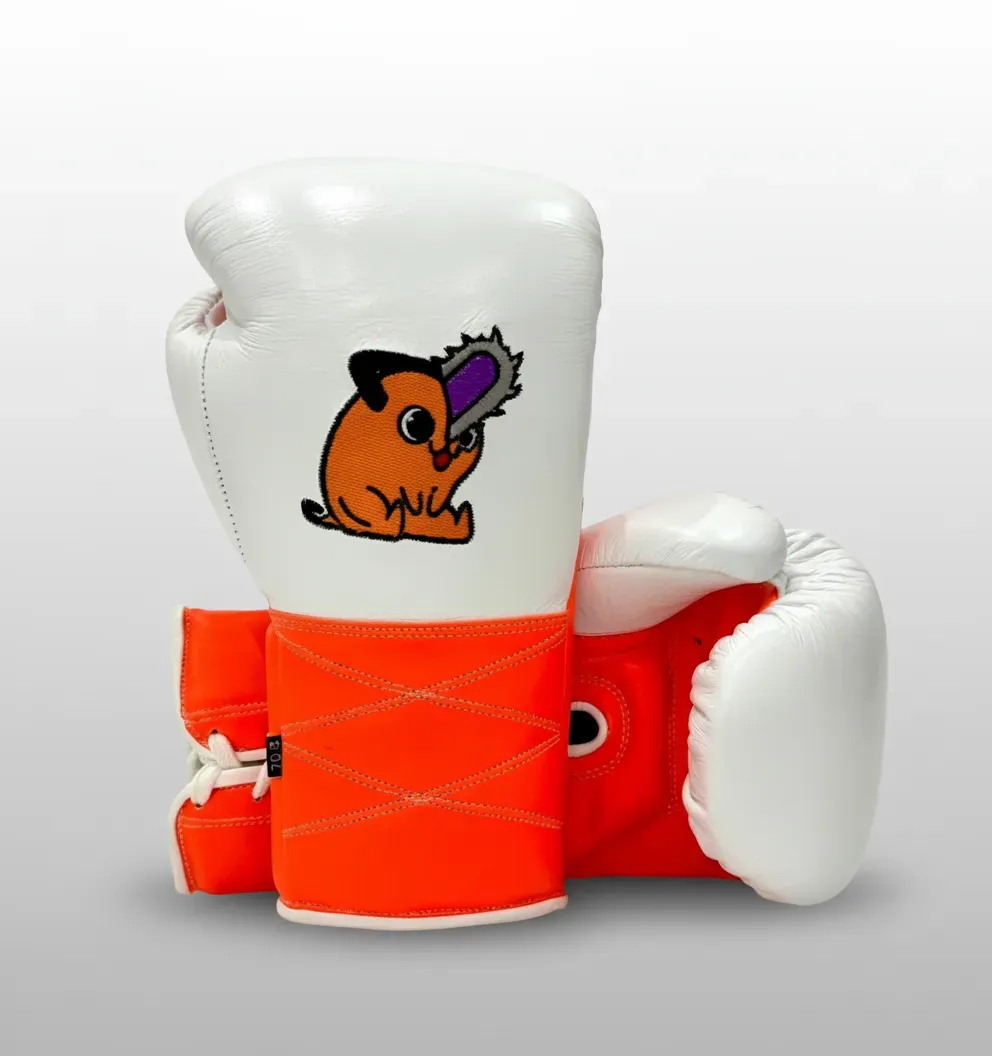 Gloves Cross Stitch White & Orange Cristobal A Boxing Gloves