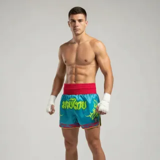 Light Blue & Pink NIAMH S Muay Thai Shorts