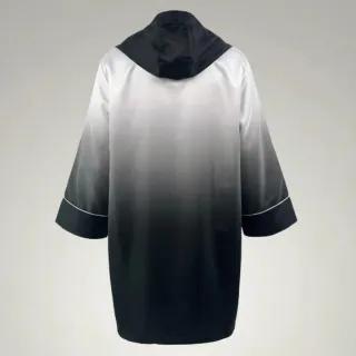 Stripe Zip Robe White & Black Daniel H Robes