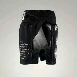Black Jennifer S Muay Thai Shorts with Thick Waistband Arch design
