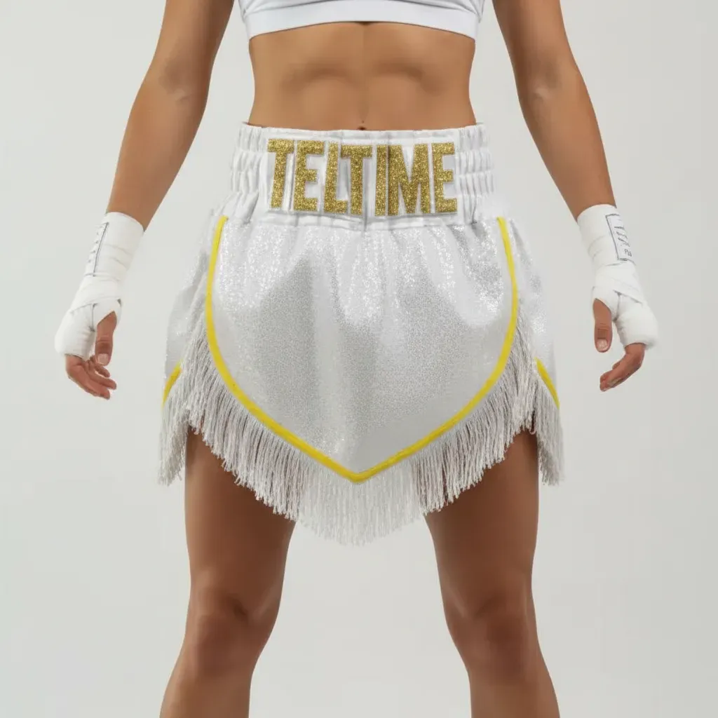 Queen GLA White & Yellow  Tel W Gladiator Shorts