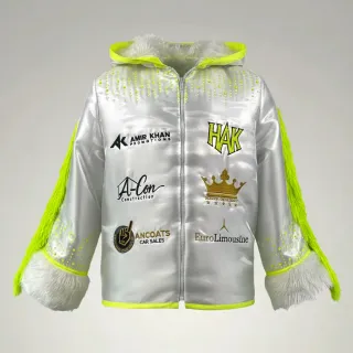 CLASSIC JKT White & Neon Green Haris A Jackets
