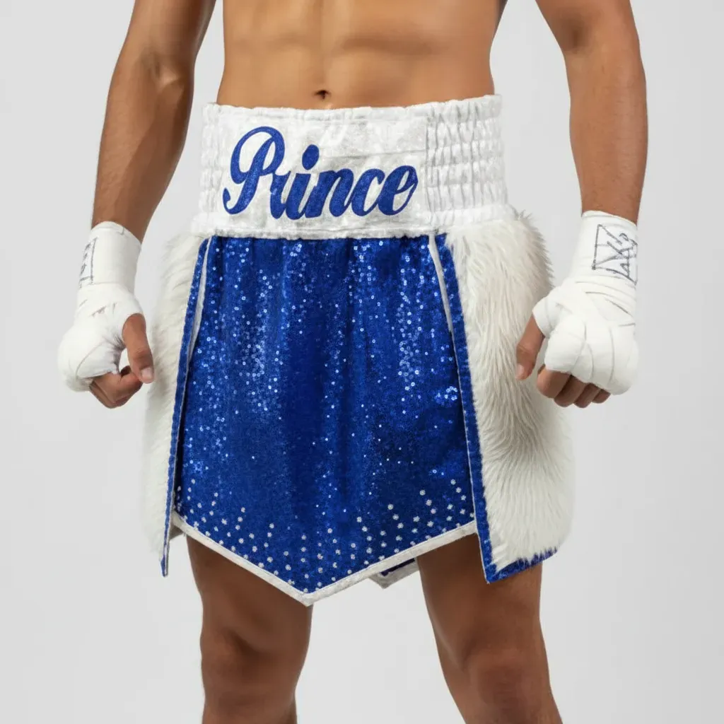 David GLA Blue & White  Ben M Gladiator Shorts