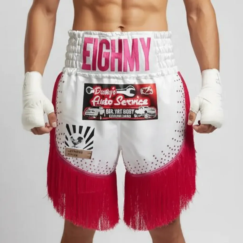null White & Ponk  dakoda  E Custom Boxing Shorts & Trunks